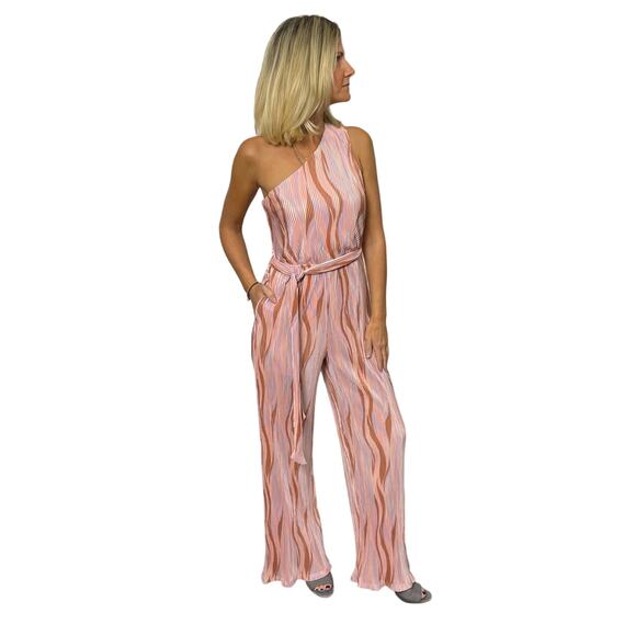 NWOT - She + Sky Abstract Pleated Jumpsuit - Picture 3 of 7